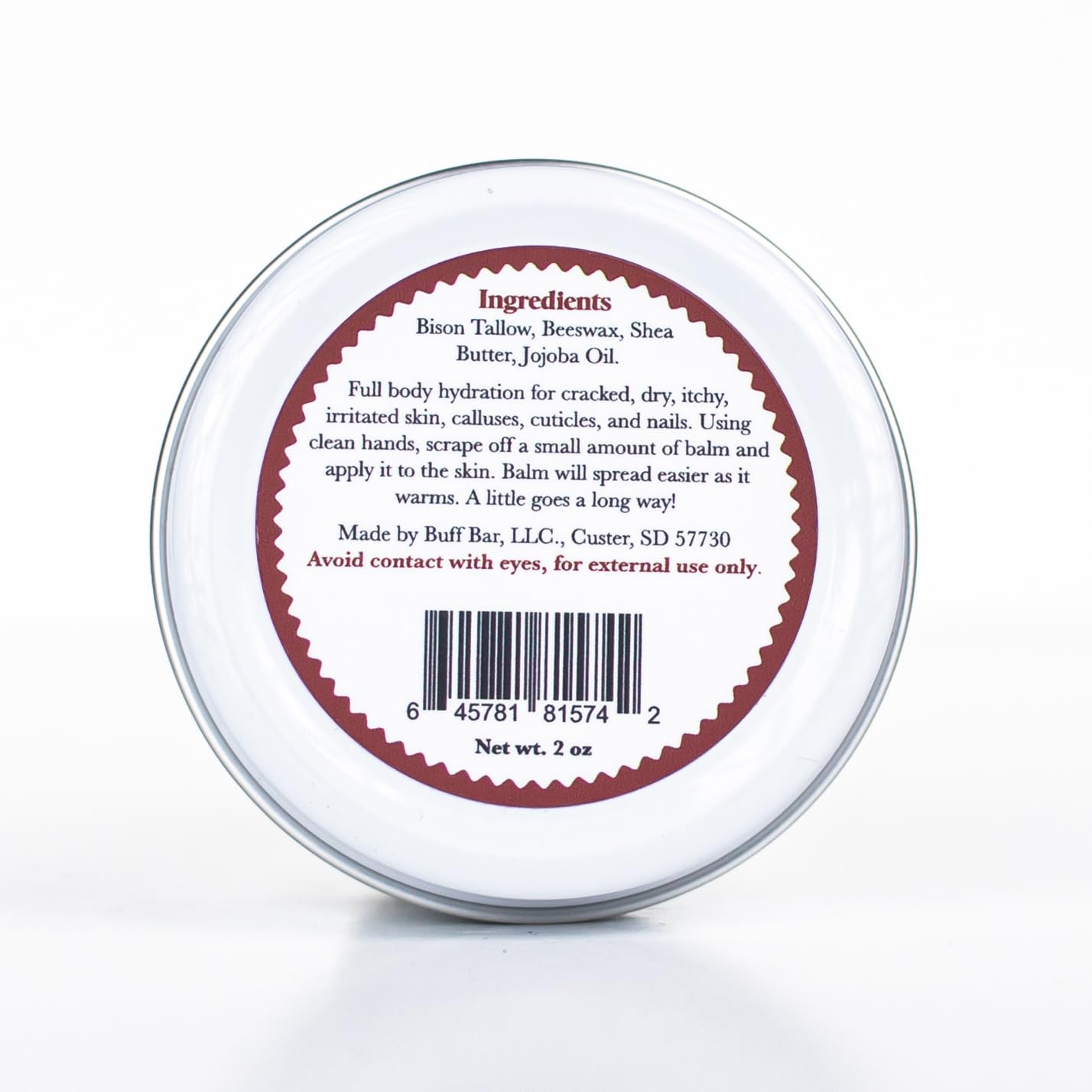 BUFF BAR ingredients close-up highlighting bison tallow and beeswax for nourishment.