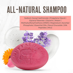 BUFFALO GAL MSM Shampoo Bar creates creamy lather for gentle cleansing.