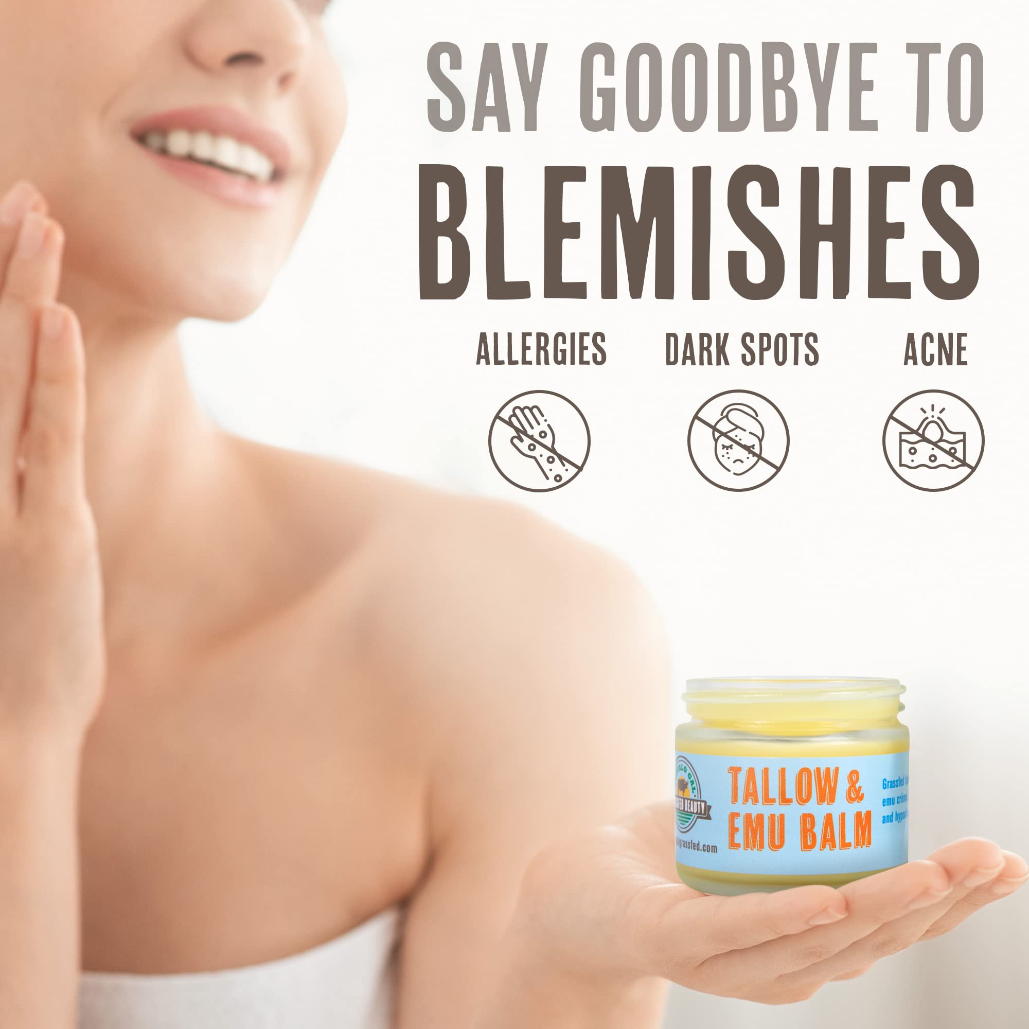 Buffalo Gal Tallow Emu Balm application on dry skin heals gently
