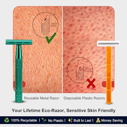 Bulimica lightweight handle highlighted for comfortable grip during precise shaving.