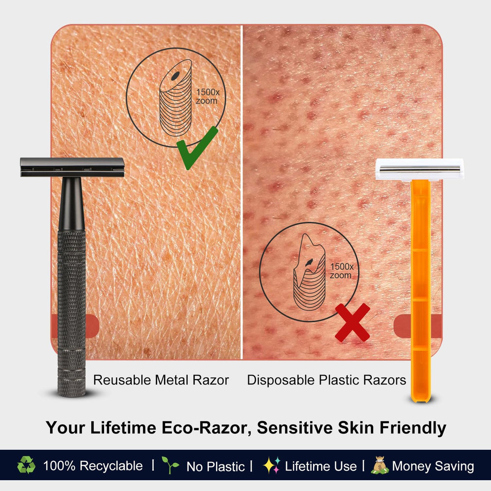BULIMICA metal reusable razor highlighting durable, zero-waste design.