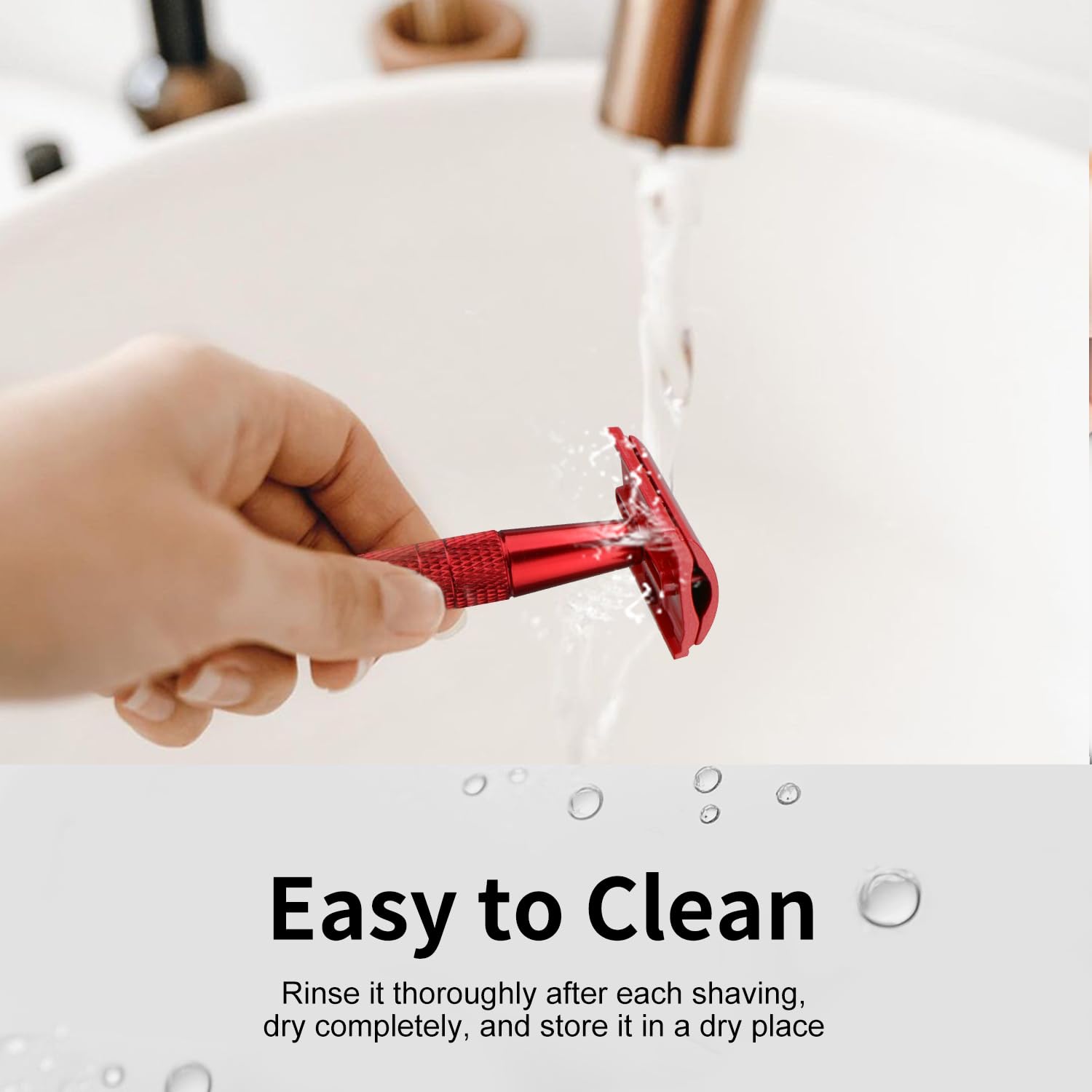 Bulimica non-slip grip ensures steady control during shaving.