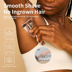 Bulimica rose gold razor with closed comb head for gentle glide.