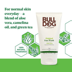 Bulldog Original Face Wash ingredients include aloe vera and green tea.