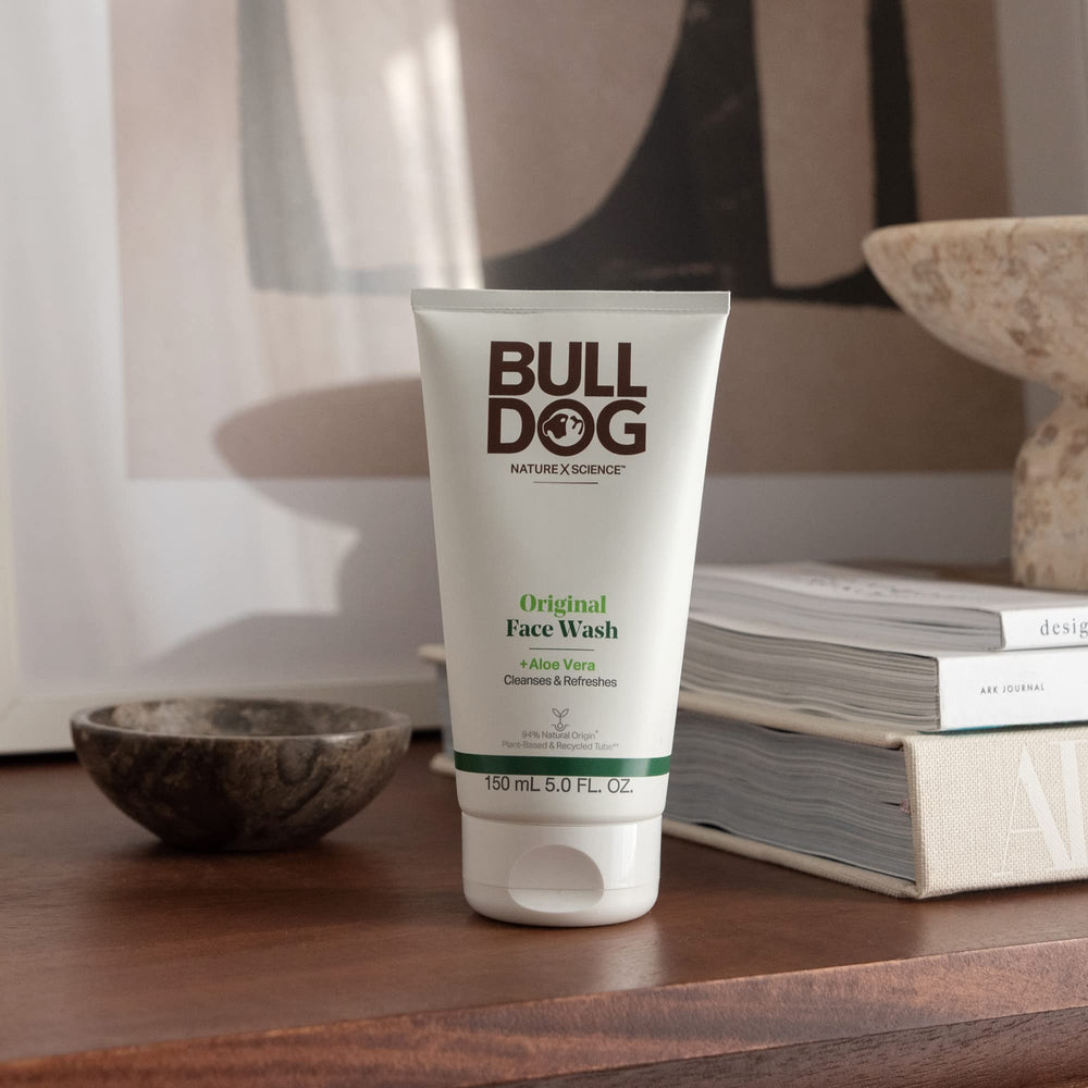 Bulldog Original Face Wash gel texture seen in a close-up.
