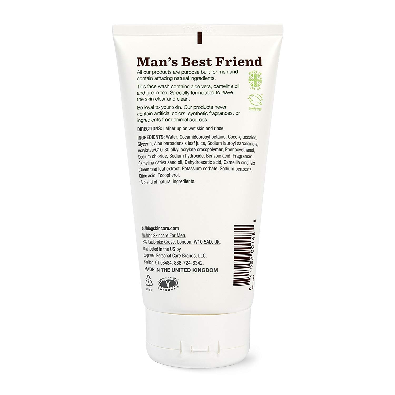 Bulldog Original Face Wash foaming close-up showing creamy texture