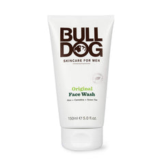 Bulldog Original Face Wash back label with vegan and cruelty-free details