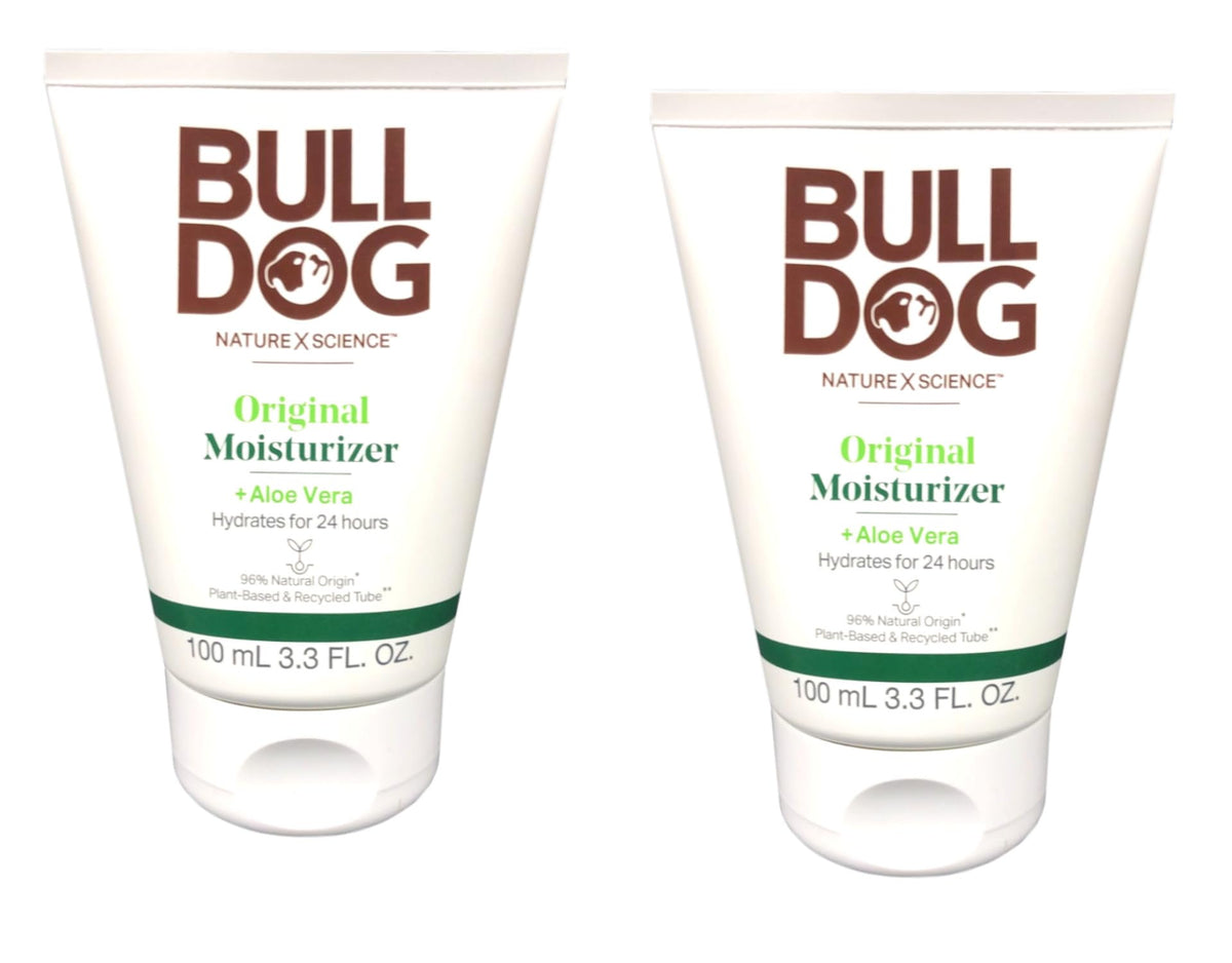 Bulldog Original Moisturizer Aloe Vera bottle for daily hydration.