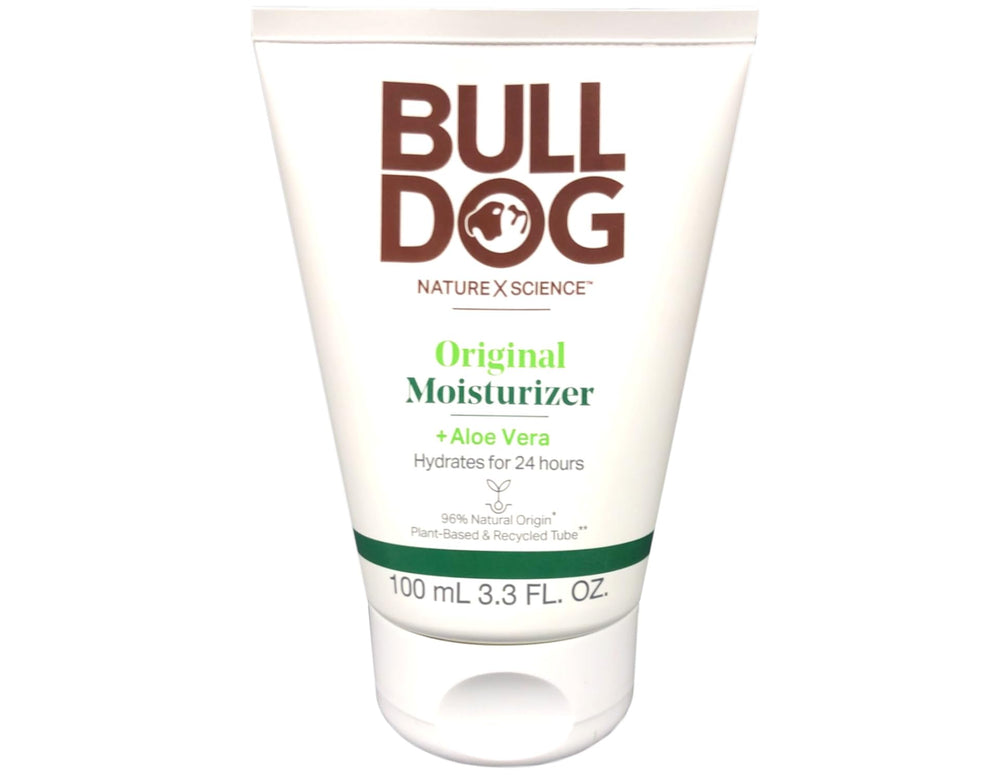 Bulldog Original Moisturizer cream texture close-up for quick absorption.
