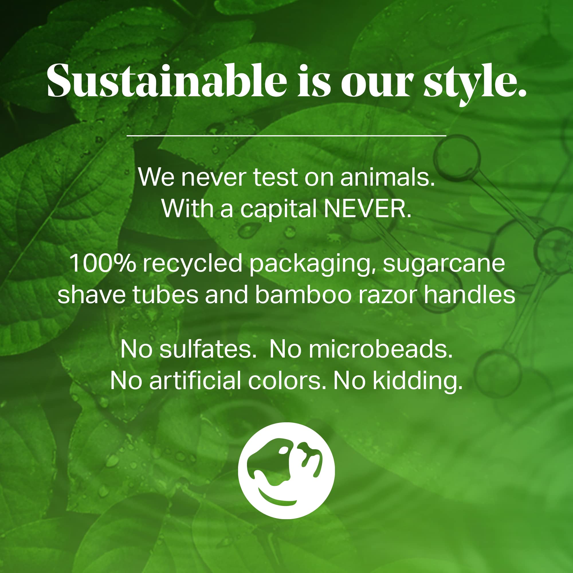 BULLDOG sustainability note with palm-derived ingredients and eco-friendly packaging.