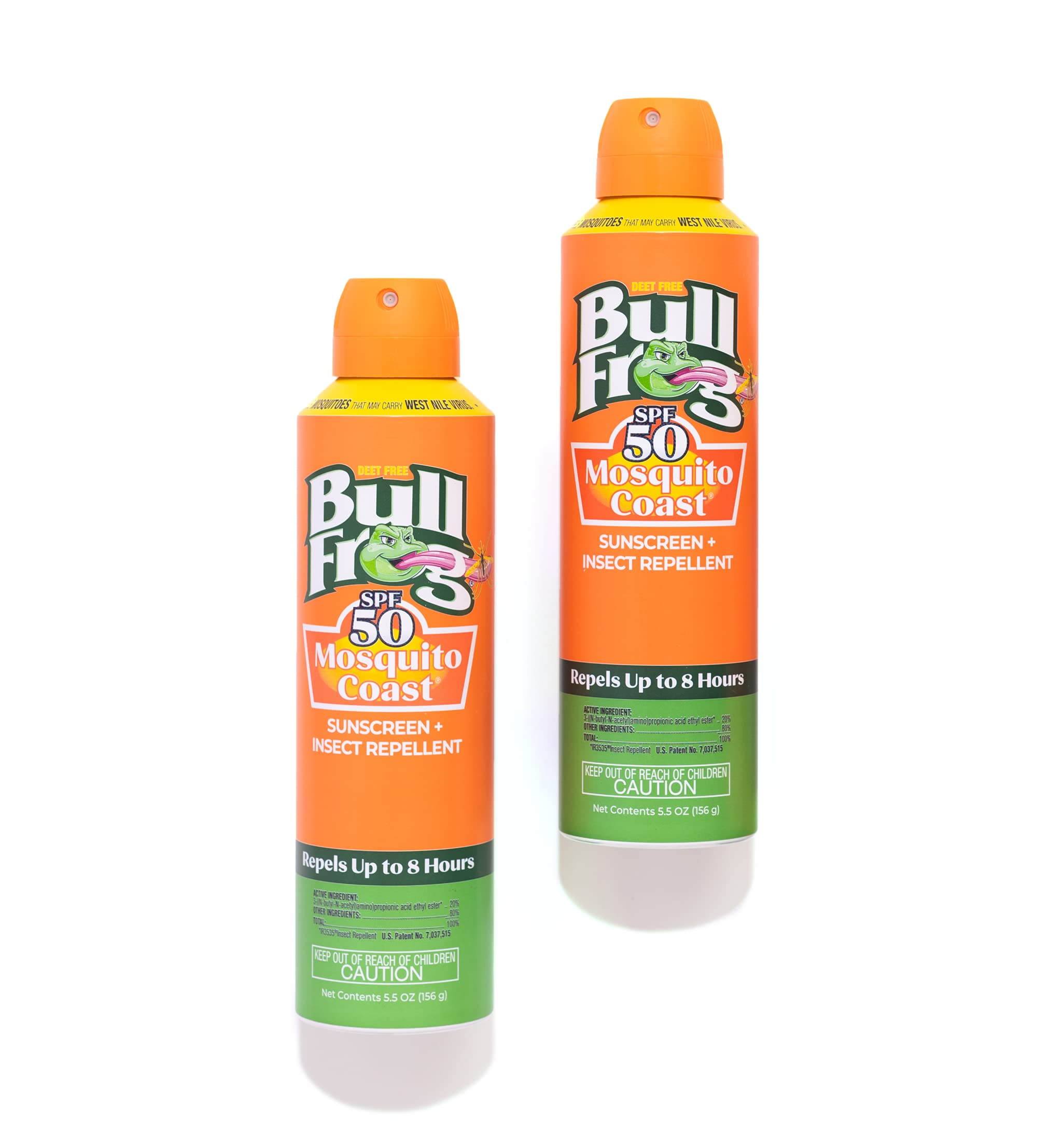 Two-pack Bullfrog sunscreen for family outdoor protection.