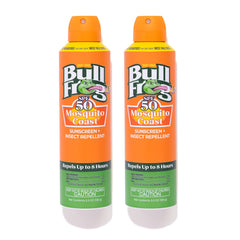 Bullfrog Mosquito Coast Sunscreen SPF50 bottle showing 2-pack option for convenience.
