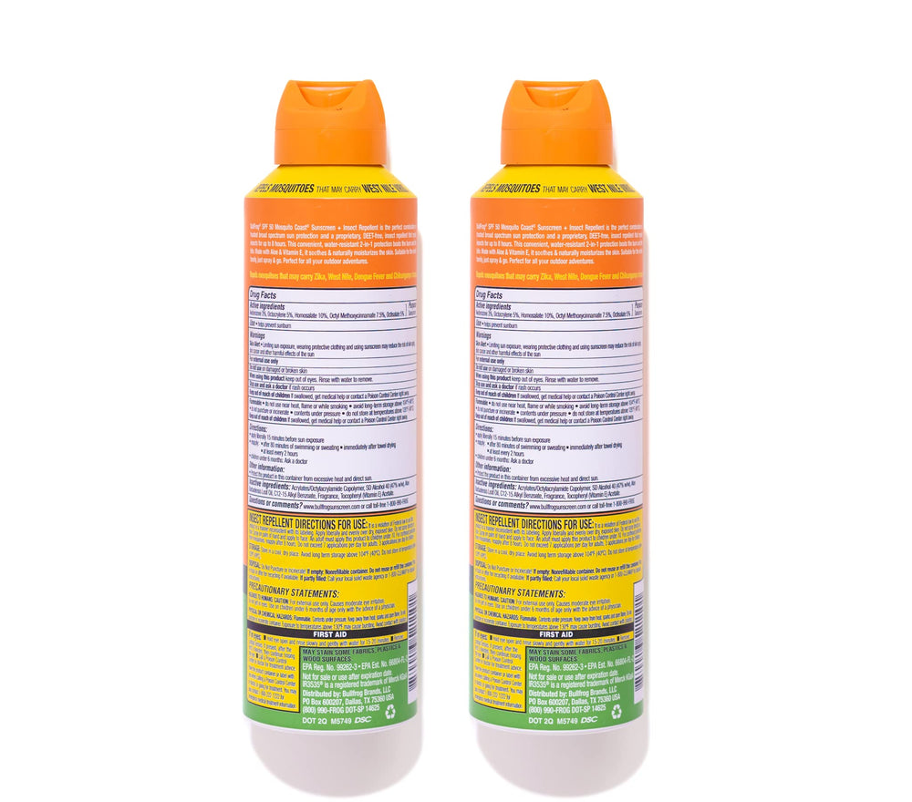 Bullfrog Mosquito Coast Sunscreen SPF50 spray demonstrating continuous application.