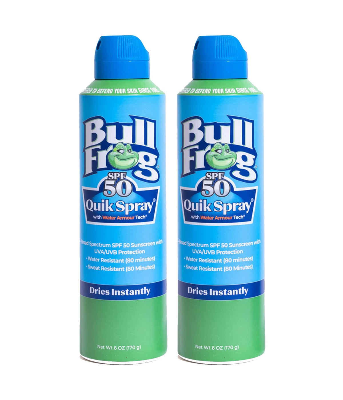 Bullfrog Quik Spray SPF 50 continuous spray for easy application