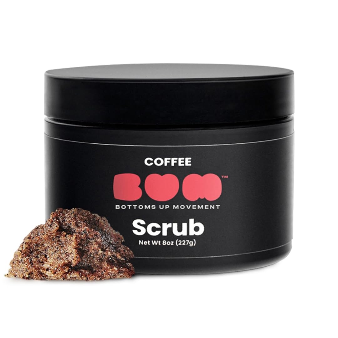 BUM Coffee Sugar Scrub jar close-up showing rich exfoliating texture for skin care