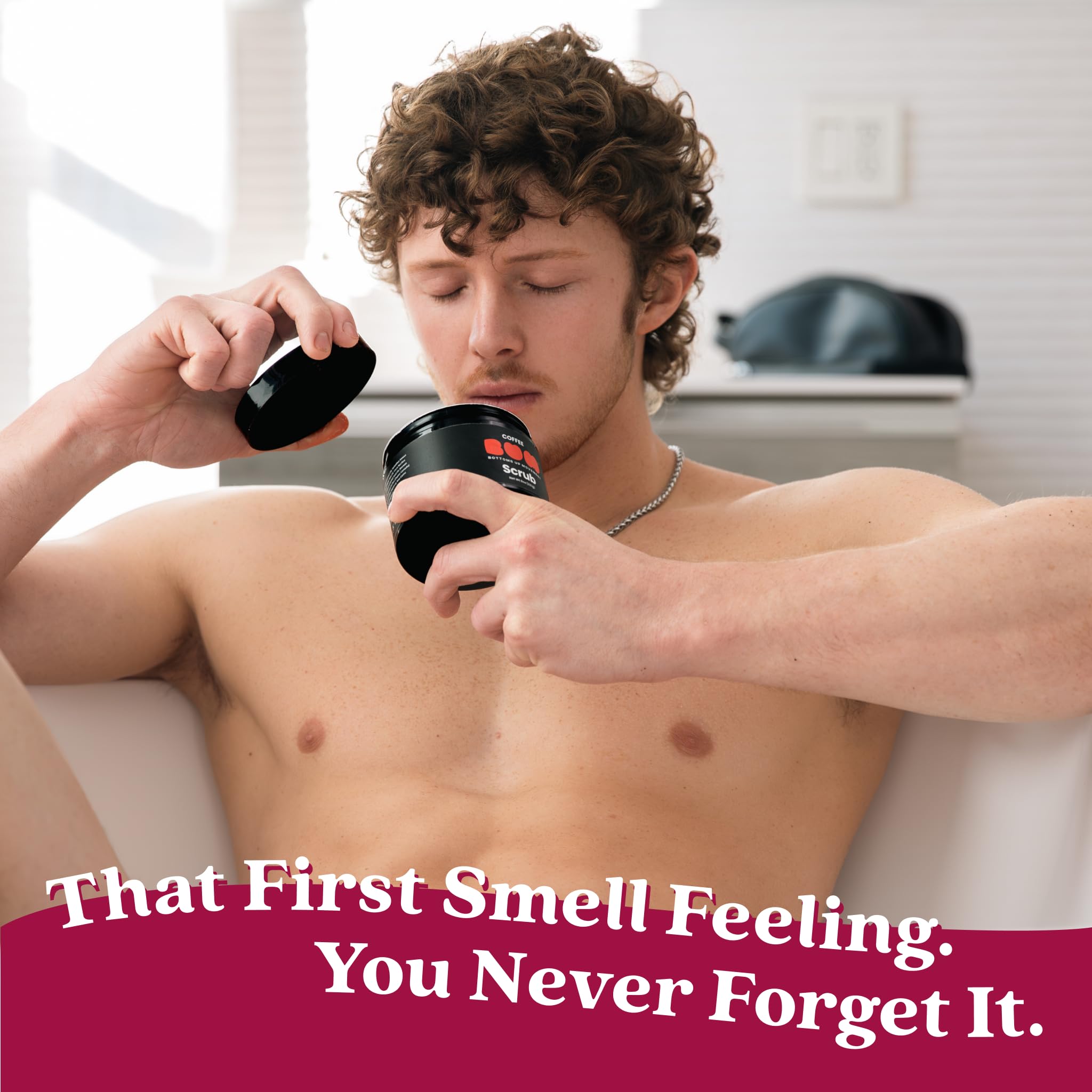 Steamy shower with BUM Coffee Sugar Scrub creates a sensorial experience