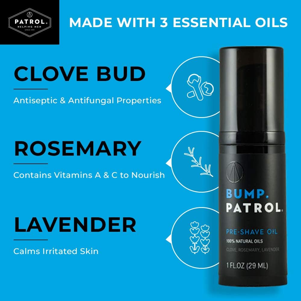Bump Patrol Pre-Shave Oil texture slick for easier shaving