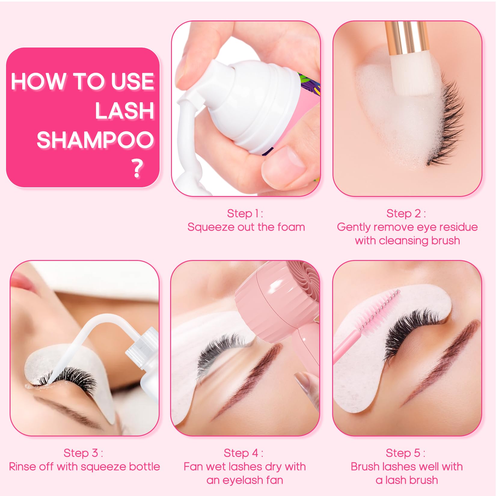 Buqikma lash care kit includes everything you need for a thorough lash bath