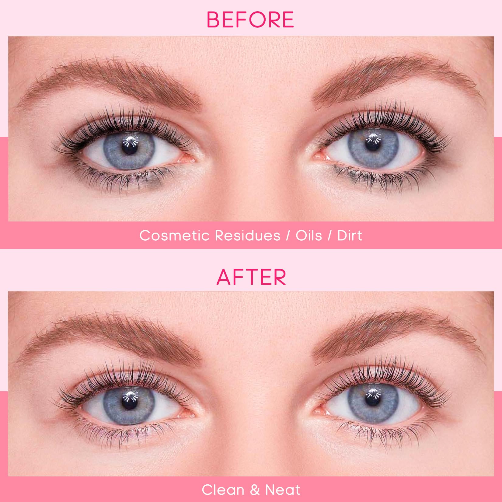 Buqikma pink mascara brushes set for gentle grooming and maintenance of extensions
