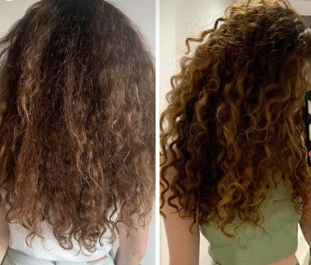 Bur Bur Growing Season oil on shiny hair demonstrating enhanced texture and glow