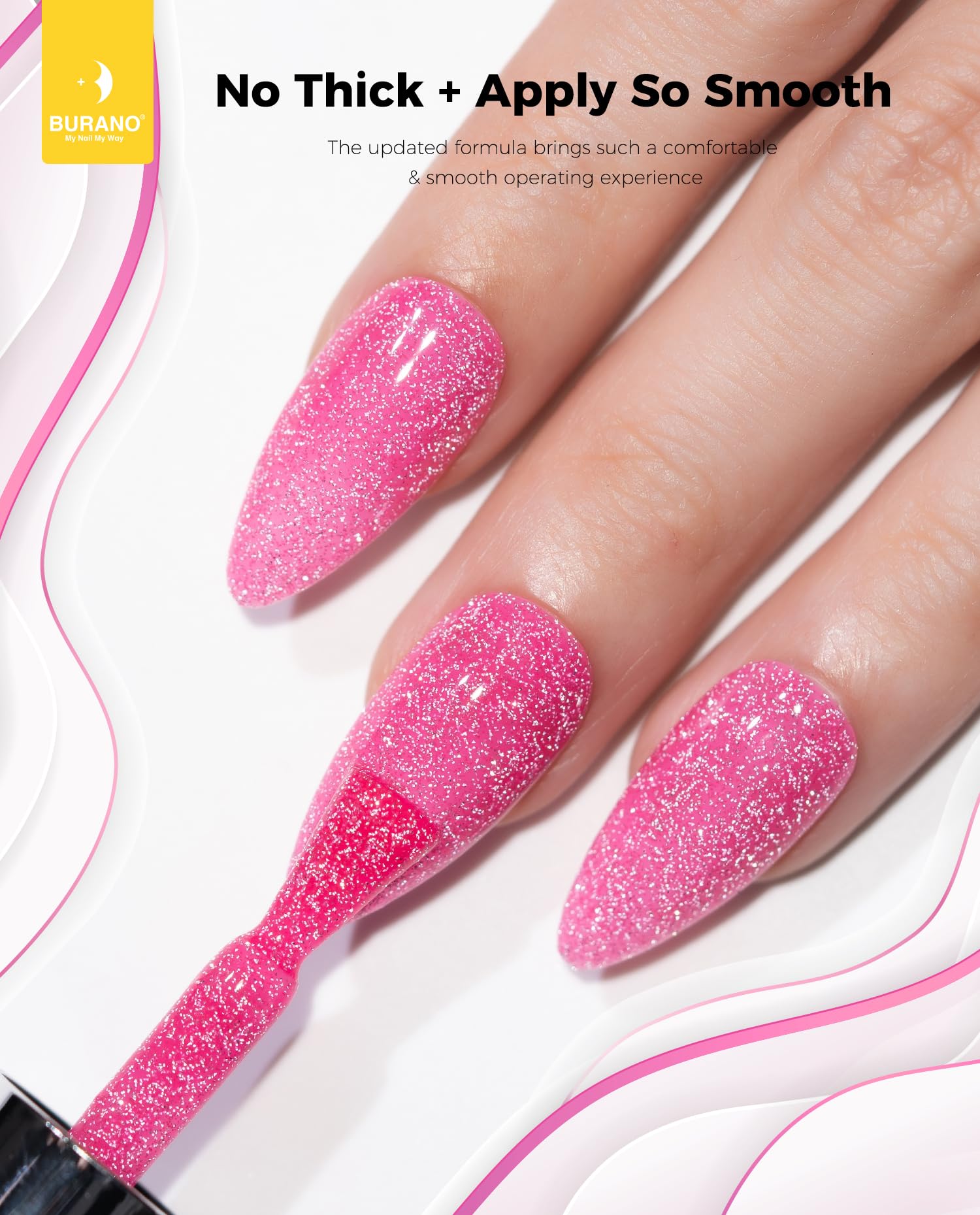 BURANO long-lasting gel polish with 21-day wear for low maintenance.