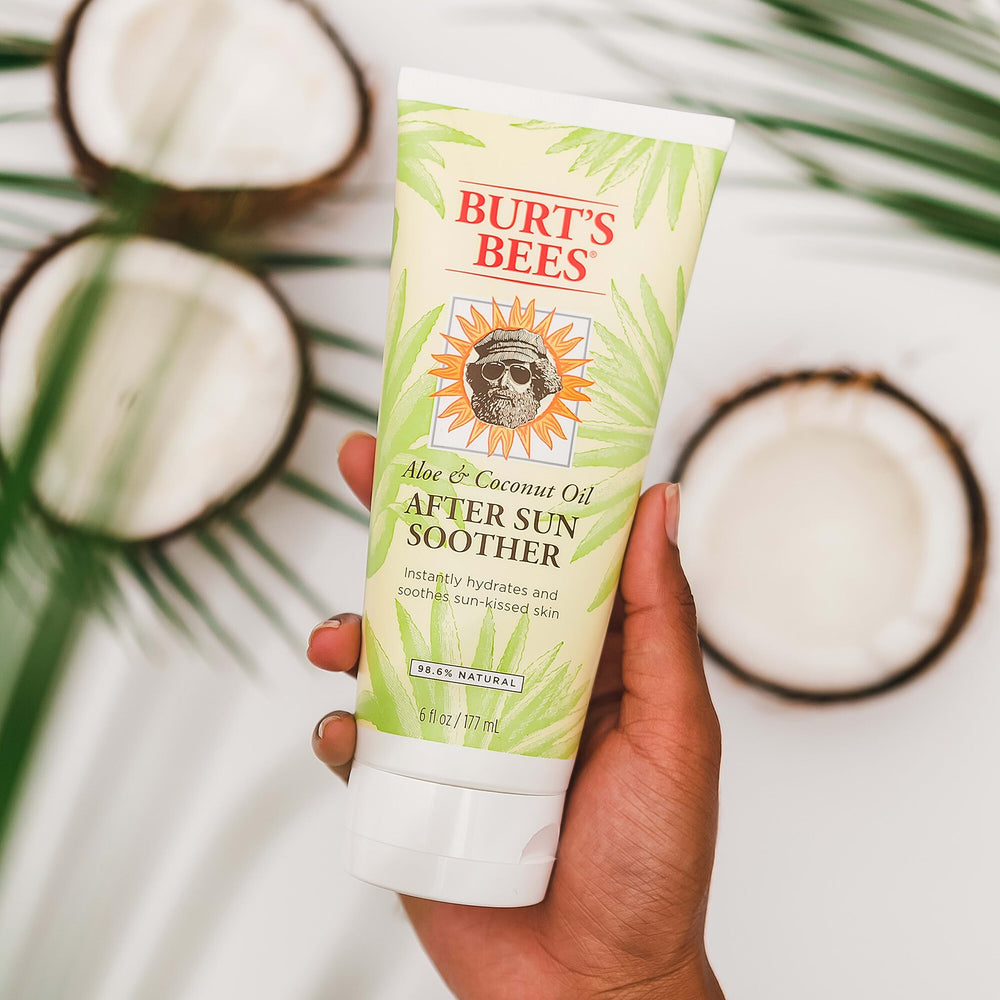 Burt's Bees After Sun Lotion applied on skin for refreshing hydration