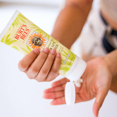 Burt's Bees After Sun Lotion texture shows fast-absorbing hydration