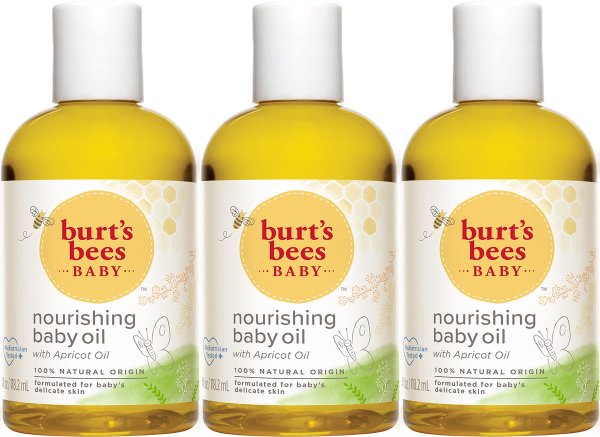 Burt's Bees Baby Oil used during bath time to moisturize delicate skin