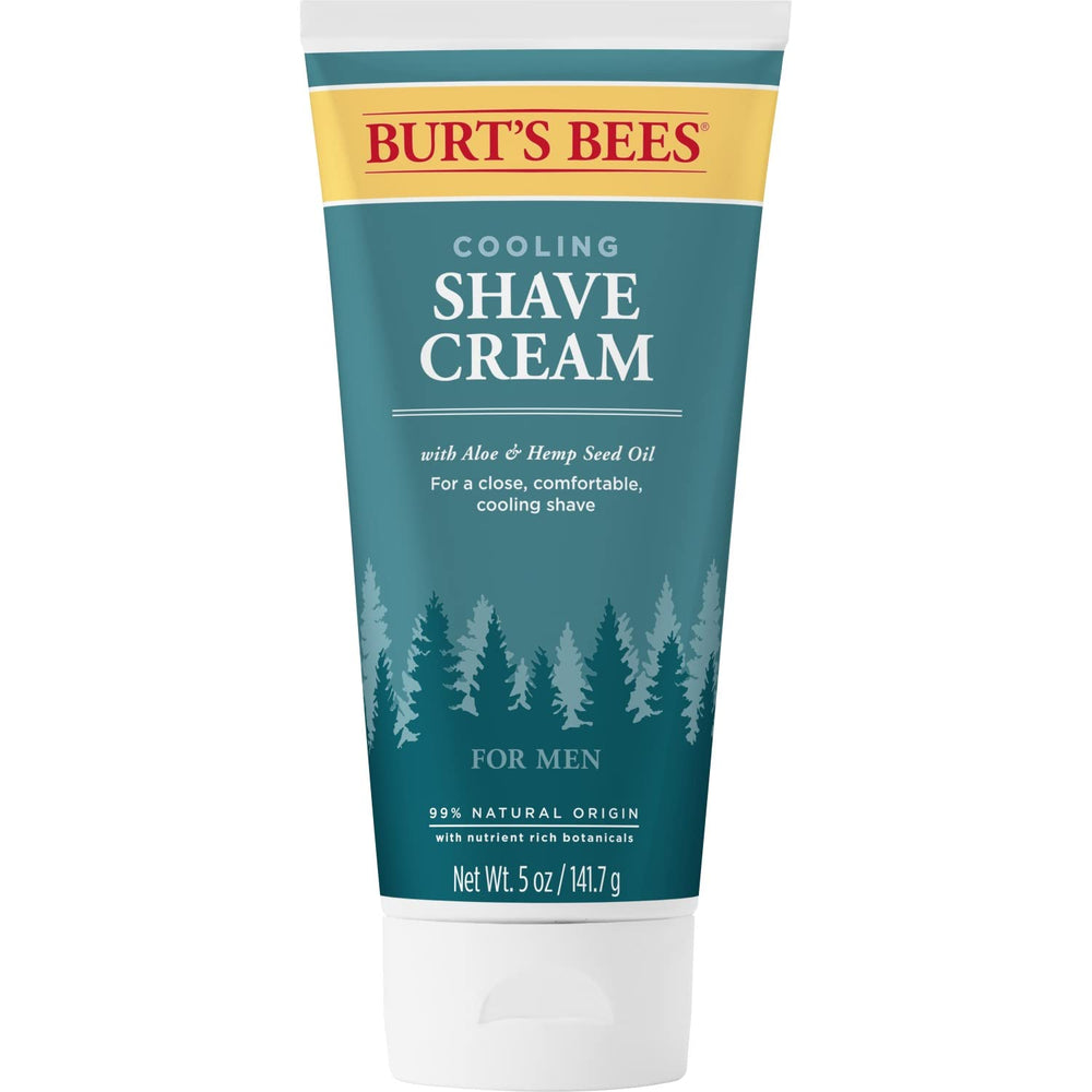 Burt's Bees Cooling Shave Cream foam closeup for a smooth, refreshing shave.