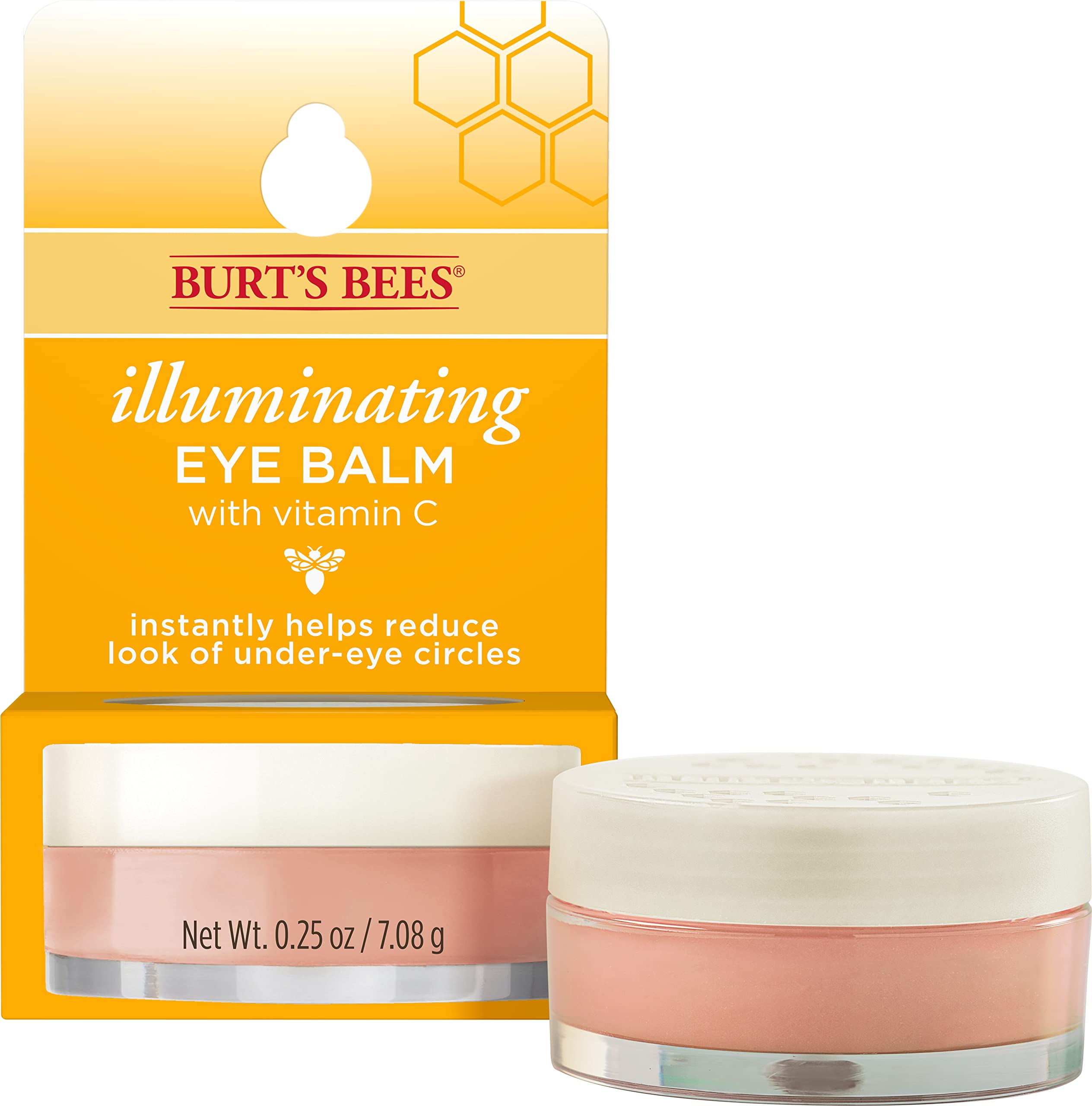 Burt's Bees Eye Balm Illuminating packaging highlights natural ingredients and cruelty-free promise.