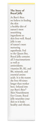 Burt's Bees eye cream texture close-up shows lightweight moisture