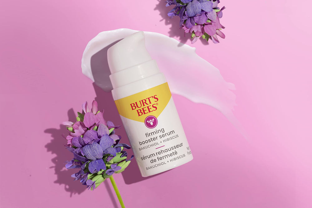 Burt's Bees Firming Serum with moisturizer scene for layering routines.