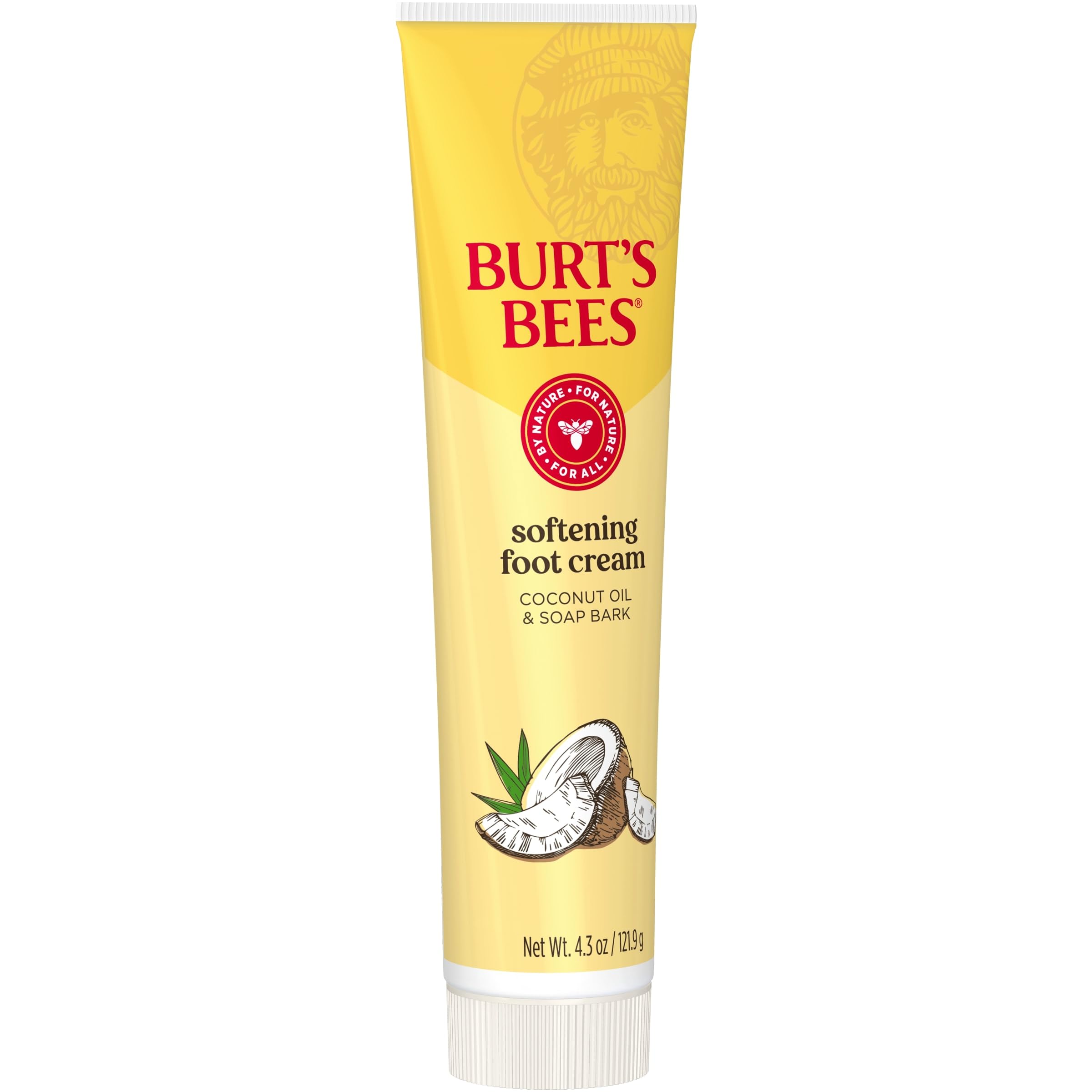 User applying Burt's Bees foot cream in a casual home scene
