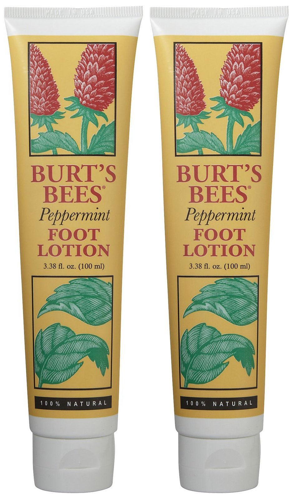 Burt's Bees peppermint foot creme bottle—cooling relief and moisturized feet.
