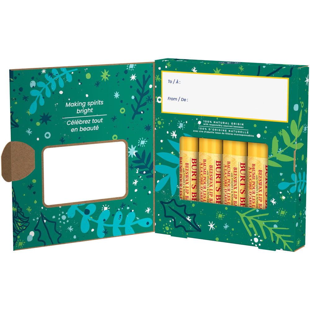 Burts Bees lip balm clean ingredients highlighted for purity.