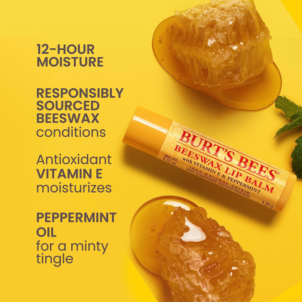 Burts Bees Cucumber Mint lip balm tube for refreshing hydration.