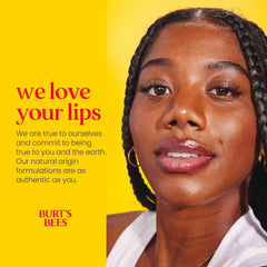 Burt's Bees lip balm being applied with refreshing peppermint tingle.