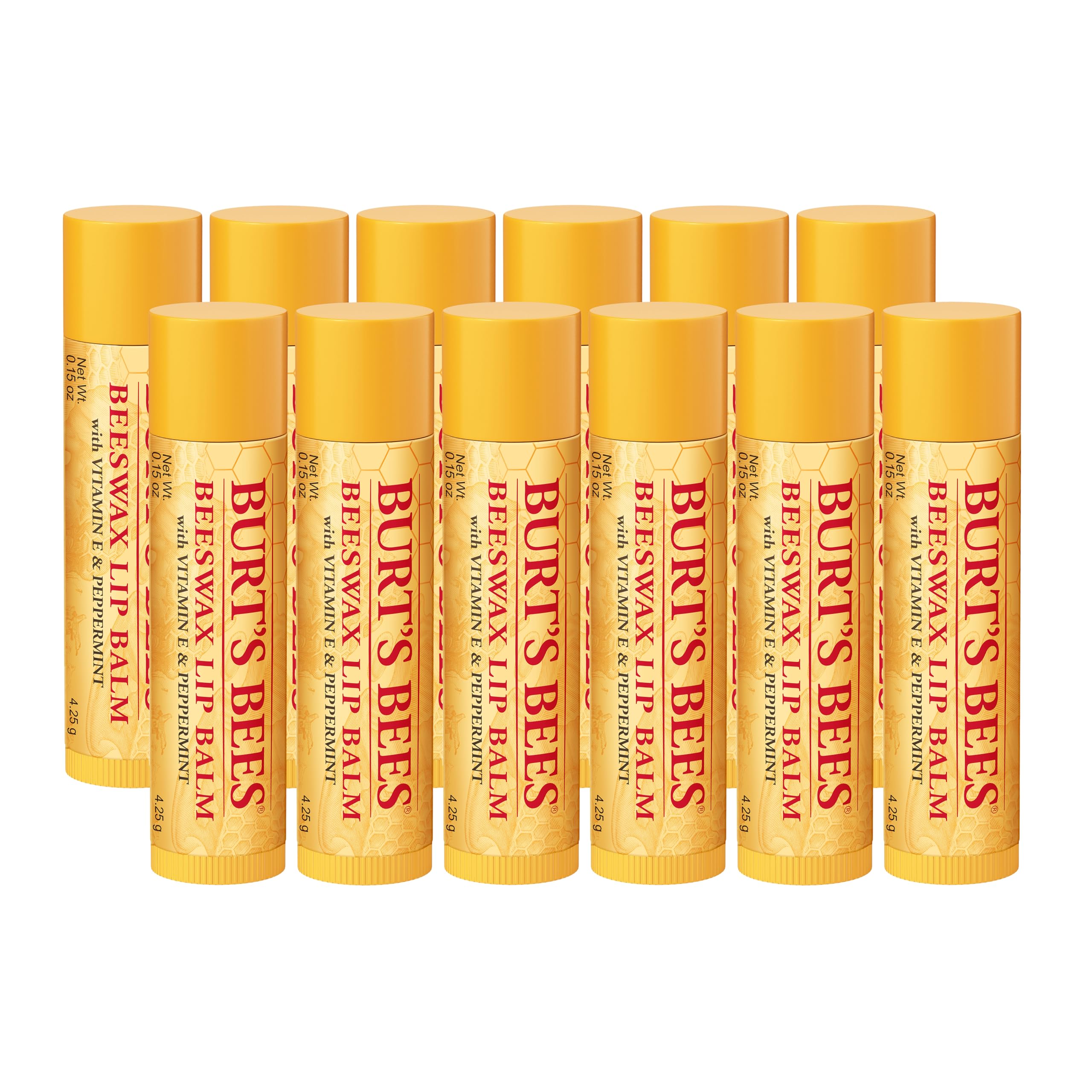 Burts Bees Lip Balm Original tub front view for smooth, hydrated lips.