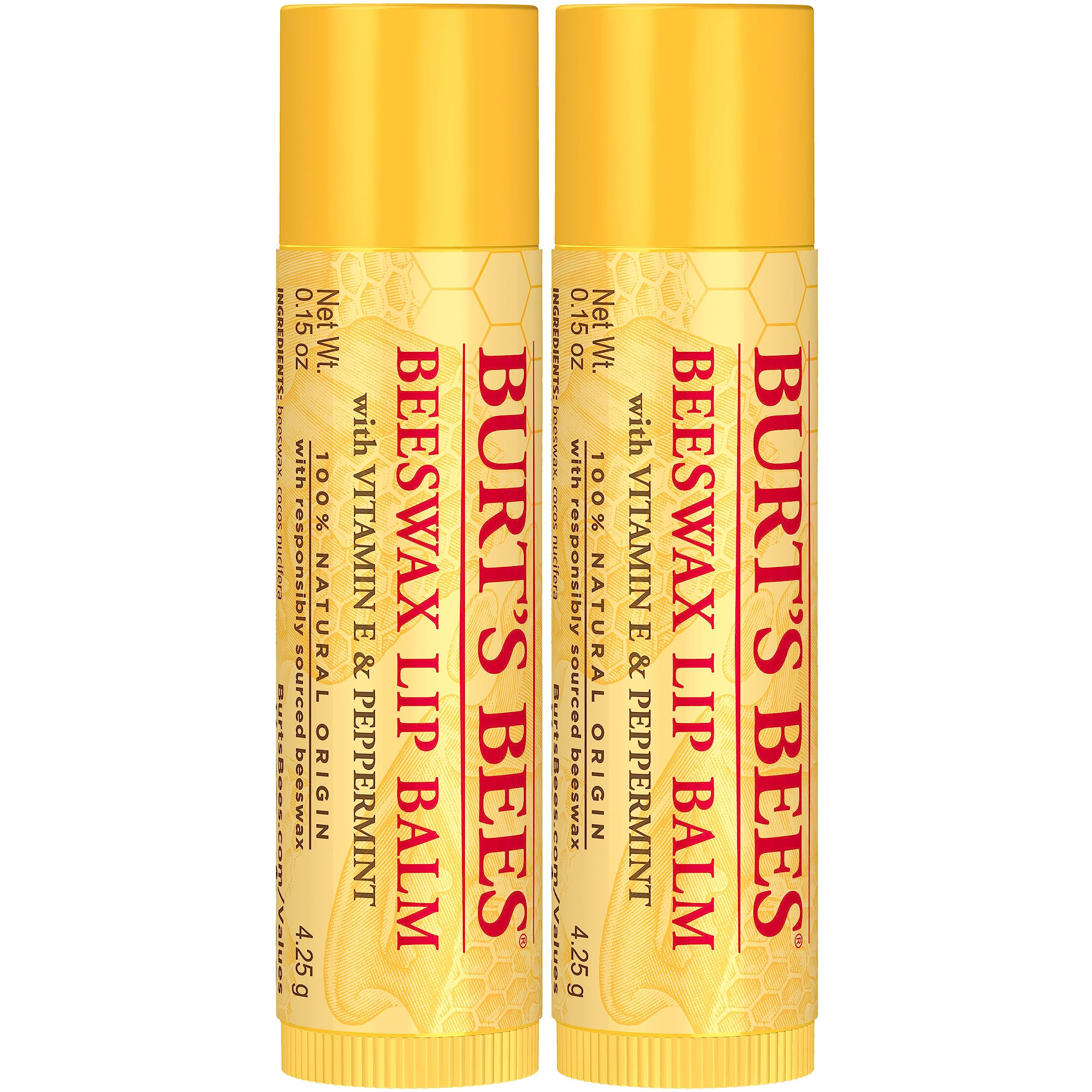 Burt's Bees lip balm tube uses plant-based plastics and is recyclable.