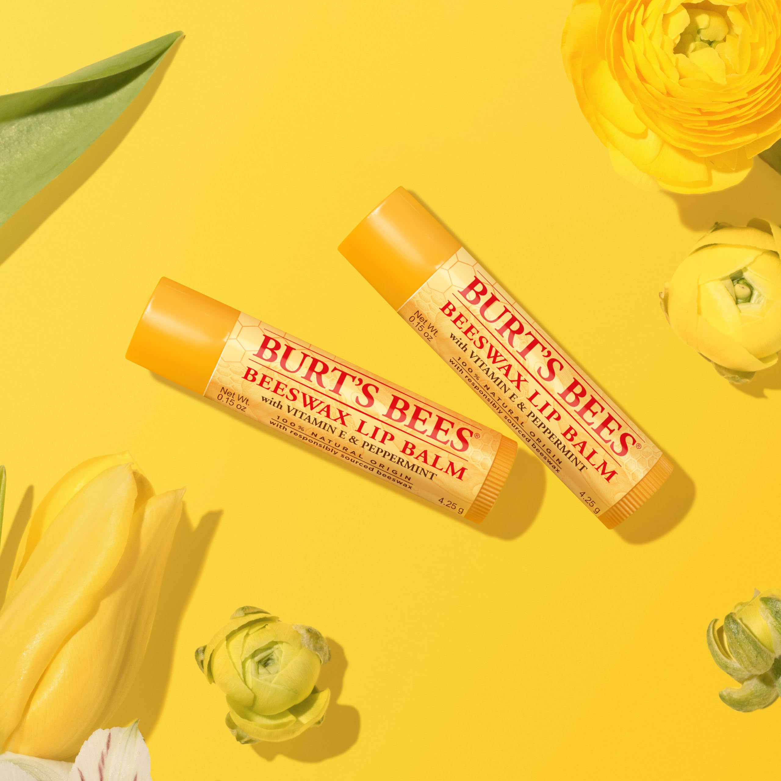 Burts Bees Lip Balm refreshing peppermint scent.