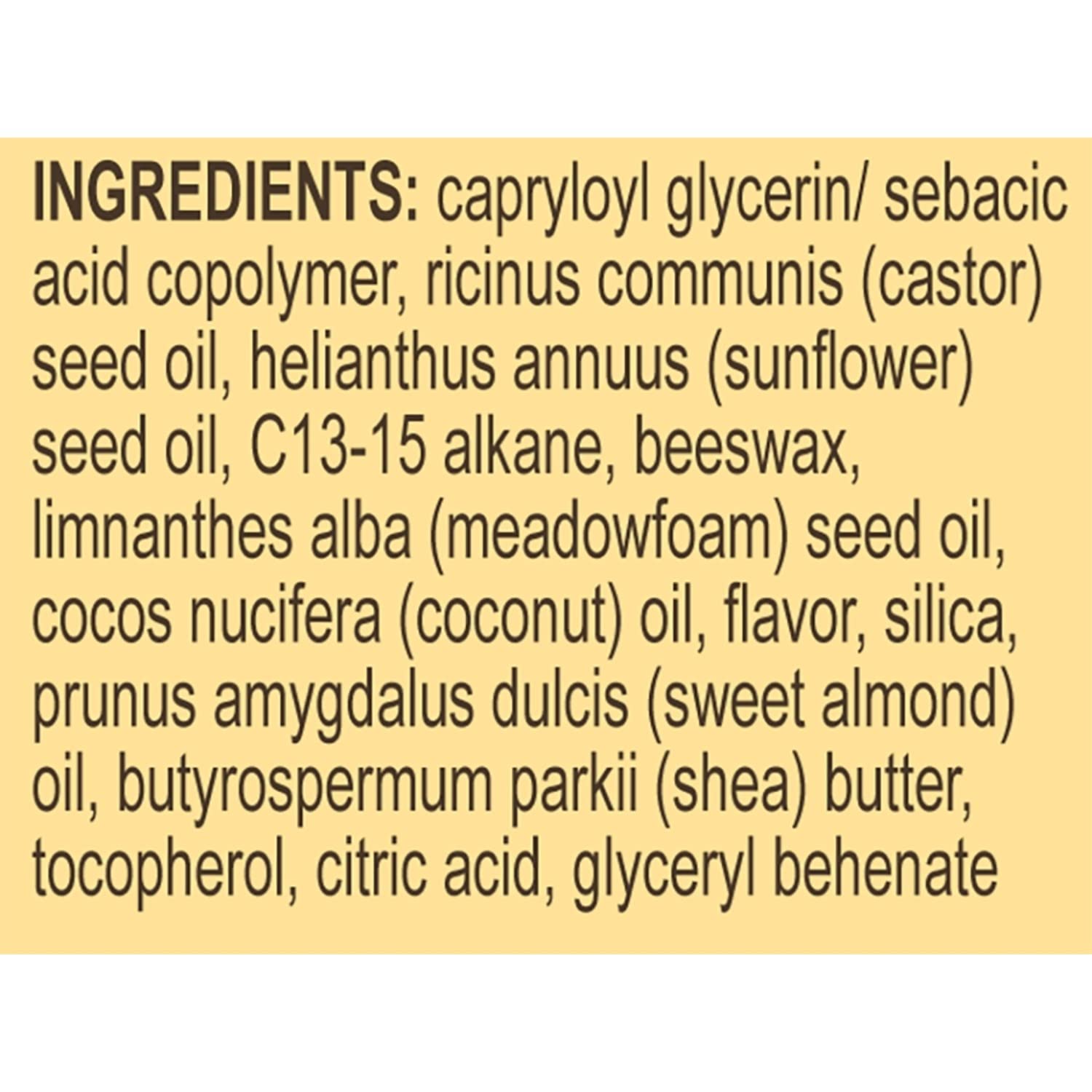 Burt's Bees Lip Oil packaging close-up highlights parabens-free formula.