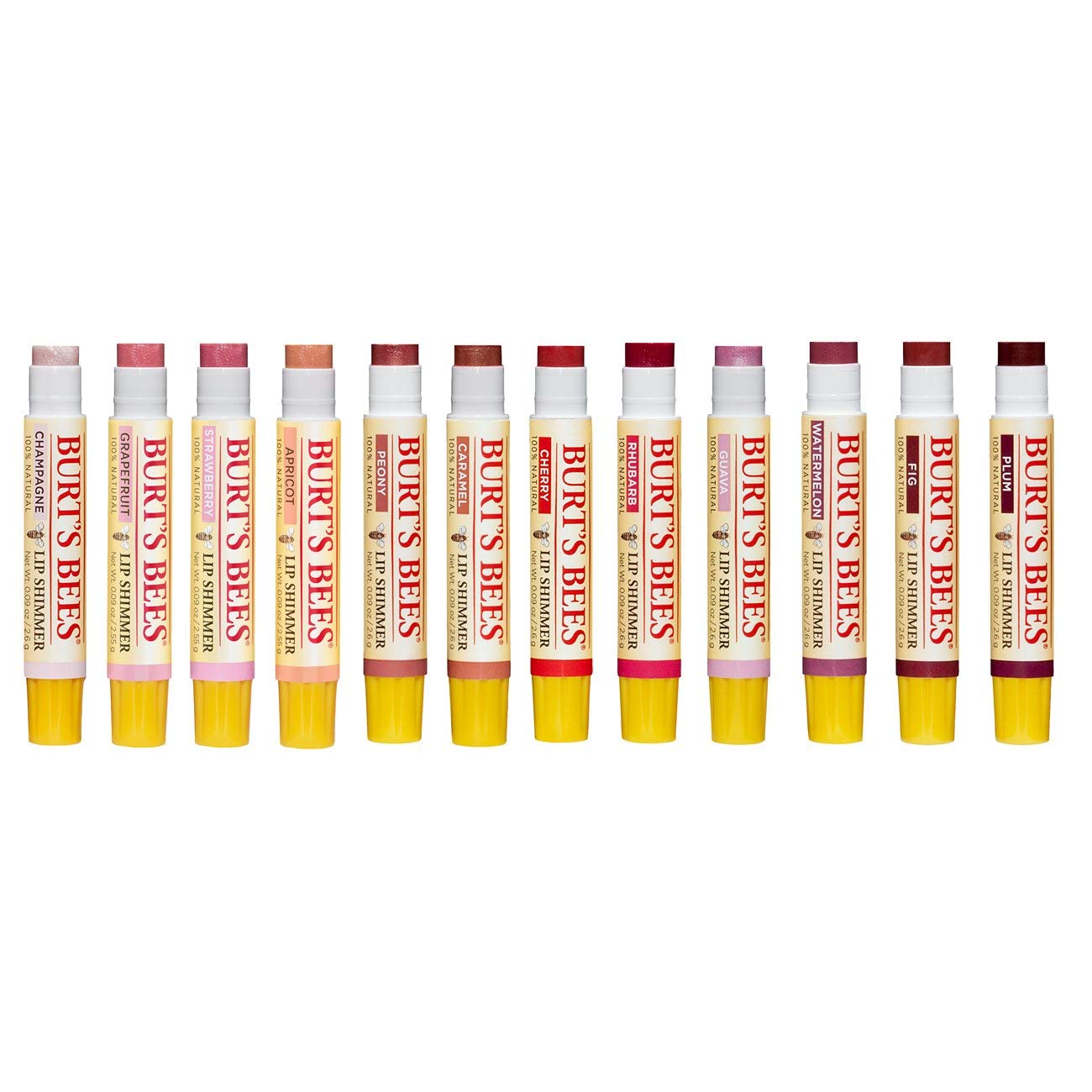 Burt's Bees Lip Shimmer Fig color on lips shows subtle luminescent finish