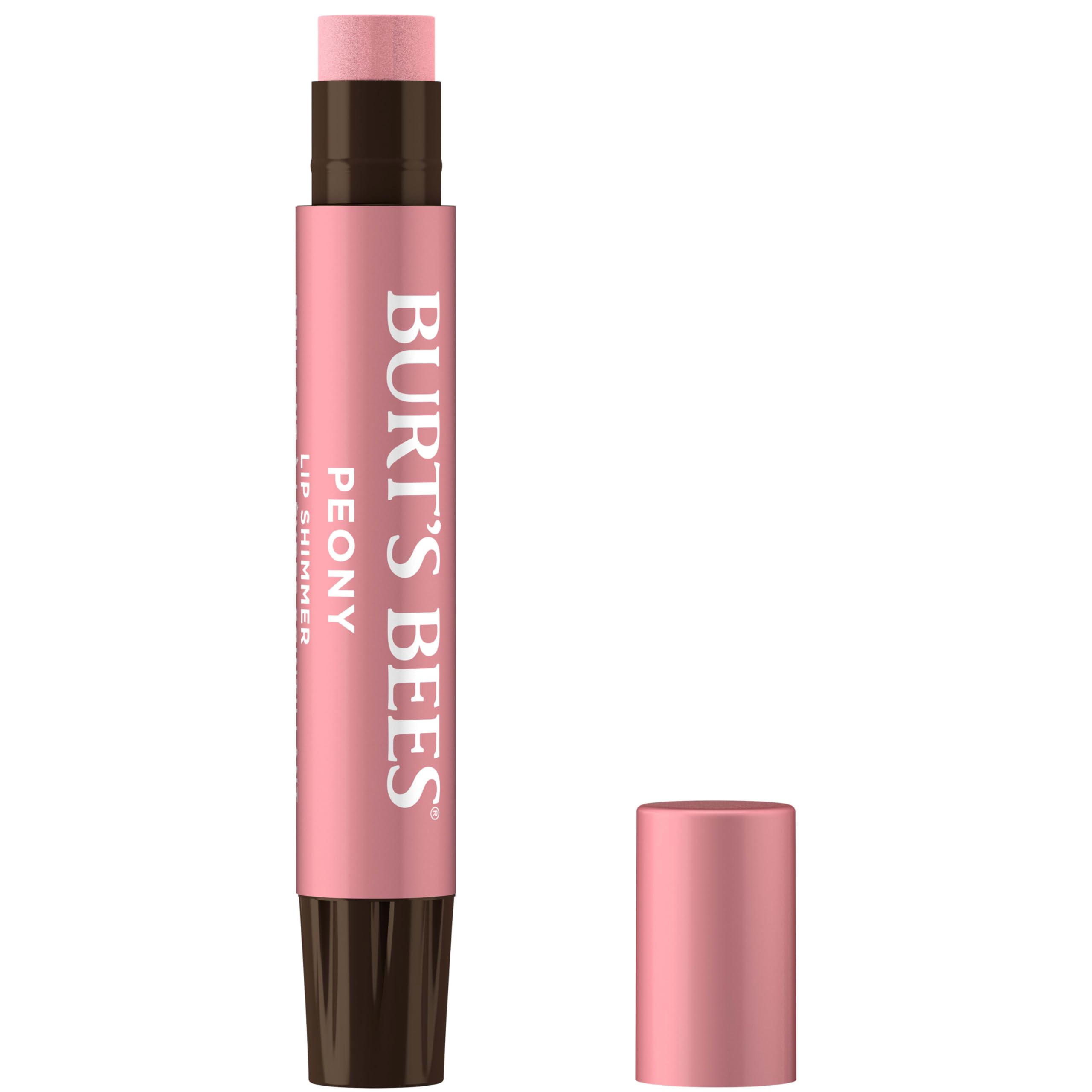 Burt's Bees Lip Shimmer Peony packaging variation highlighting natural carton
