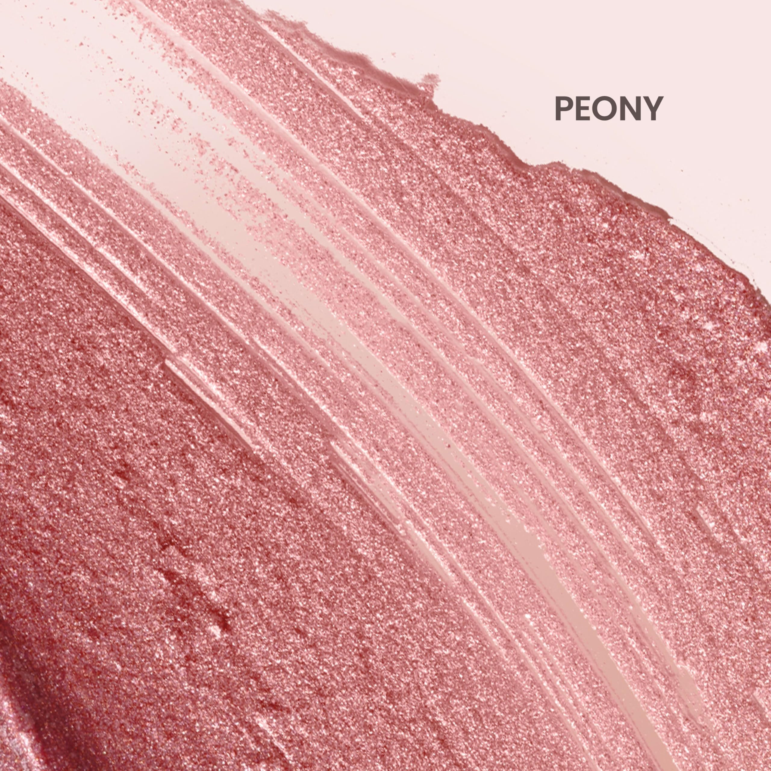 Burt's Bees Lip Shimmer Peony shimmer detail showing warm pink sparkle