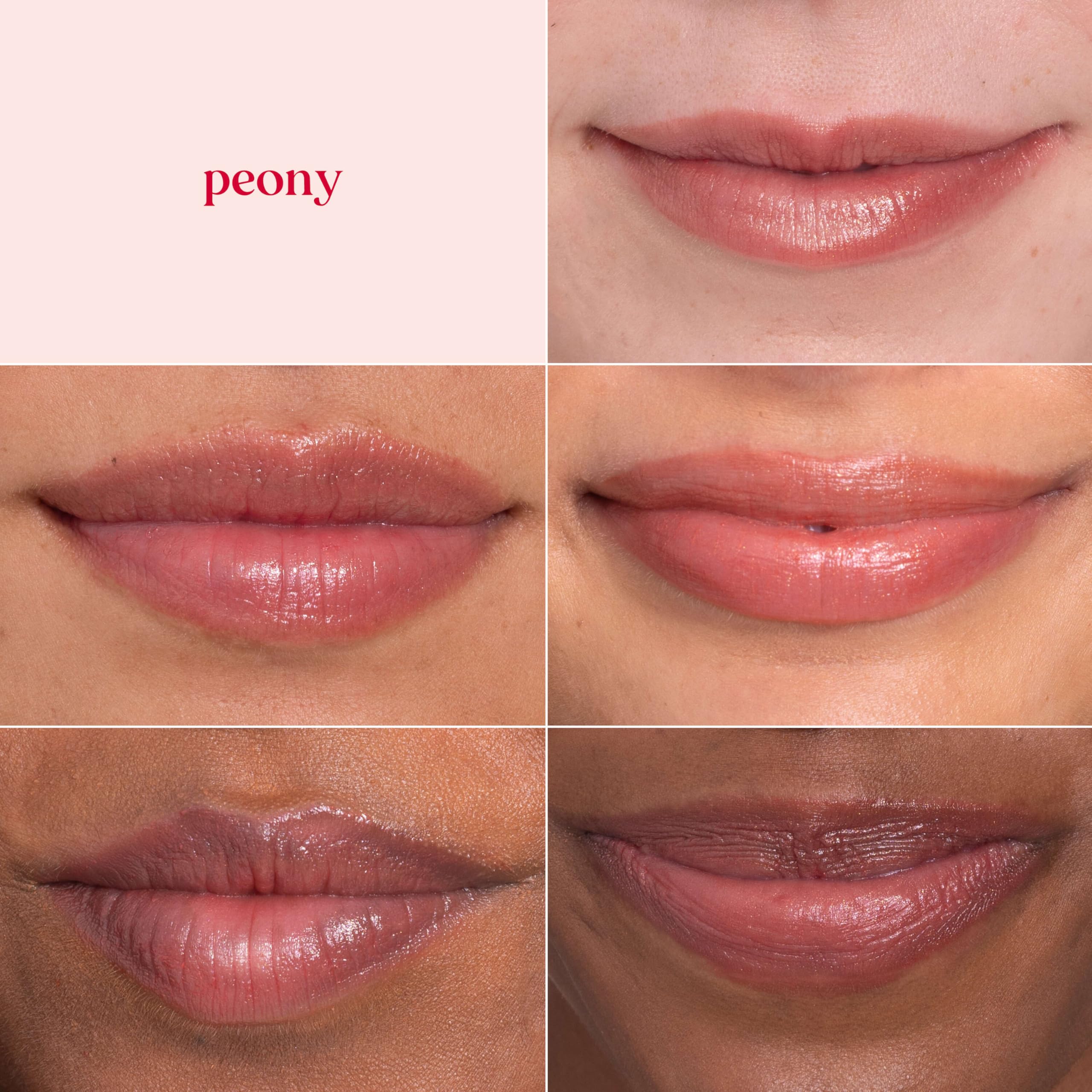 Burt's Bees Lip Shimmer Peony product in hand for on-the-go touch-ups