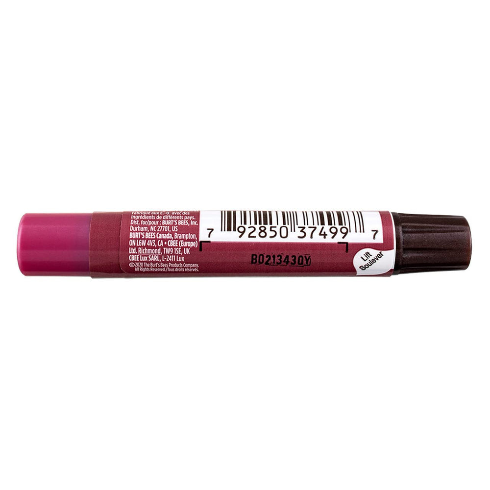 Burt's Bees Lip Shimmer Watermelon packaging display emphasizes travel-friendly lip color