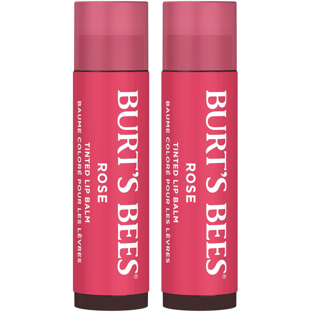 Burt's Bees Lip Tint Balm Rose packaging shown for on-the-go moisture