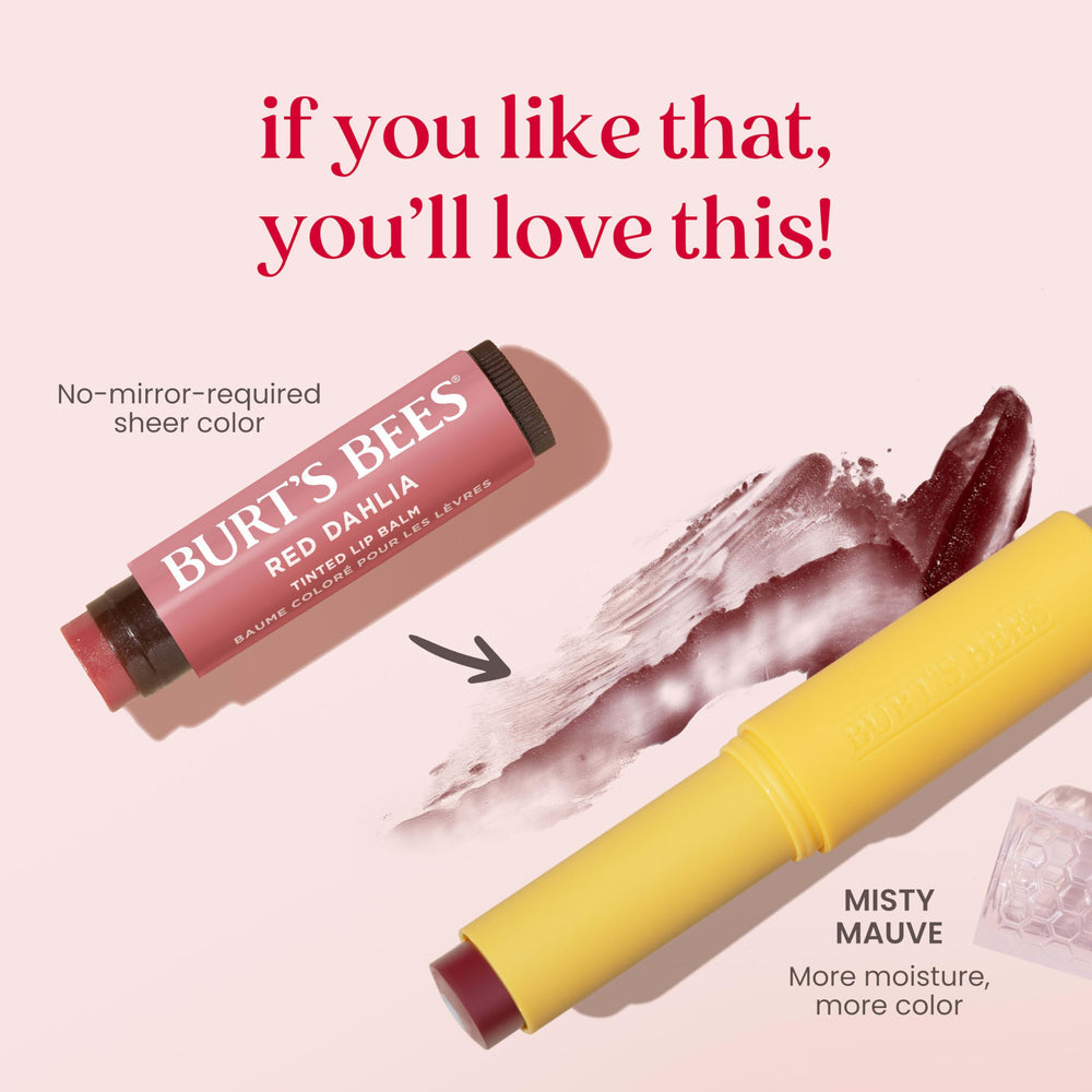 Burt's Bees Misty Mauve lip balm pocket-size tube for on-the-go care.