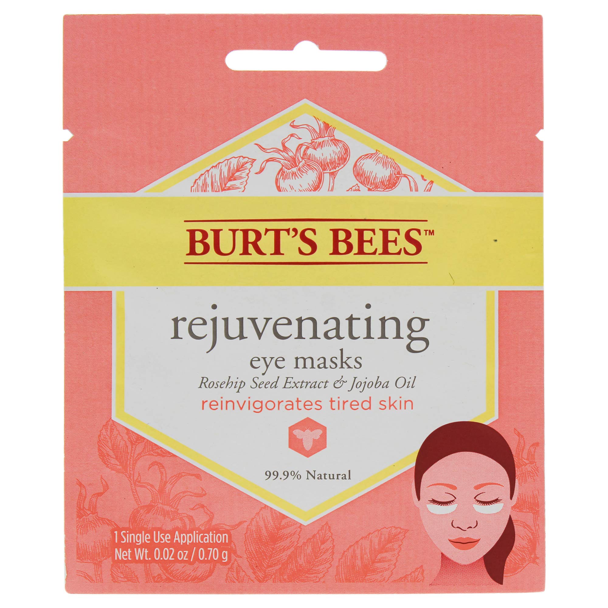 Burt's Bees Rejuvenating Eye Mask package open, ready to apply under the eyes