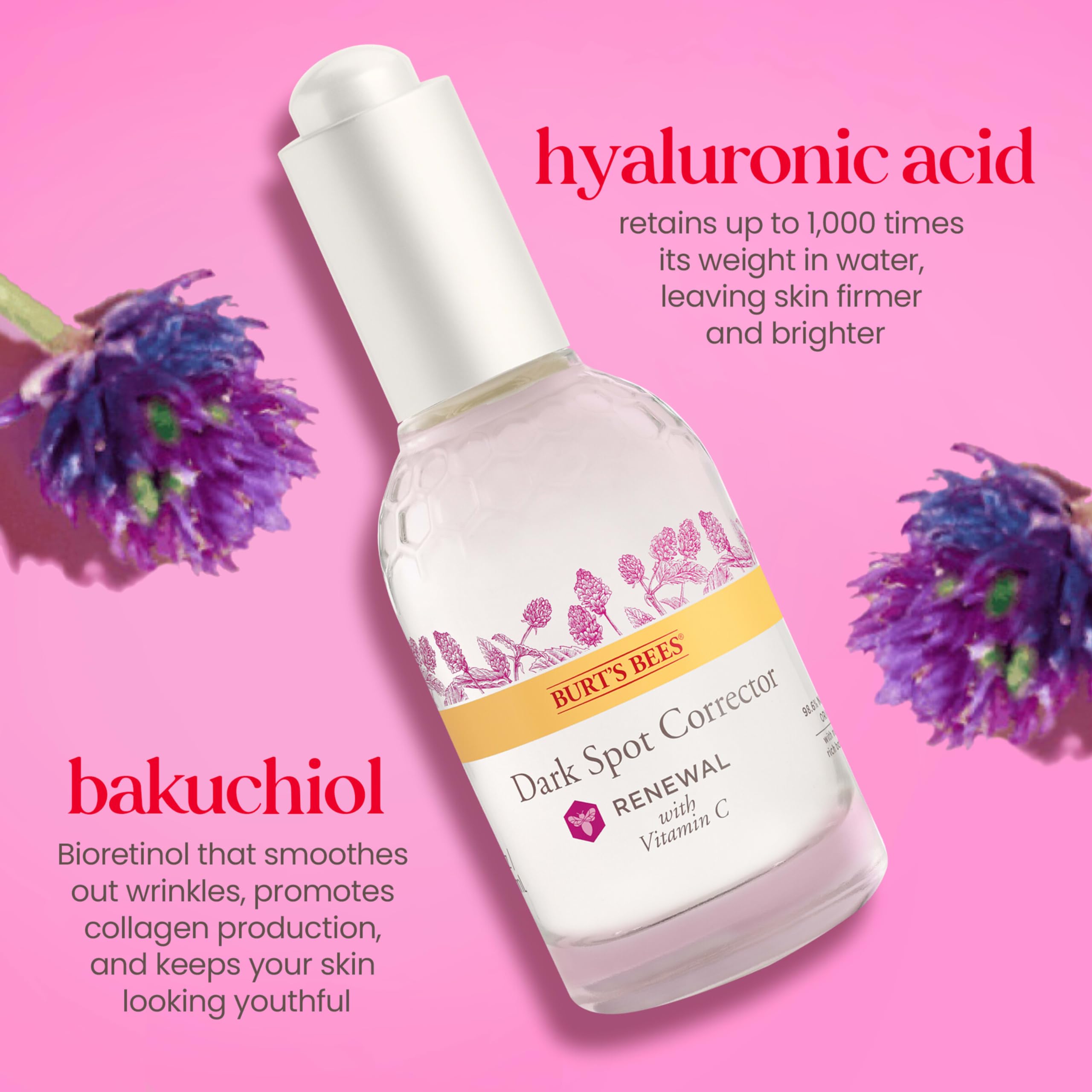 Serum texture swirl illustrates lightweight formula designed to smooth and brighten